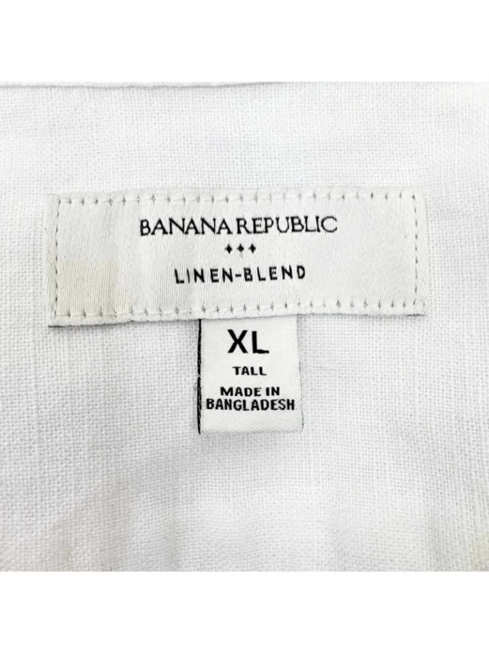 Linen-Blend White Banana Republic Button Down Cuba SS Shirt White Men’s XL TALL